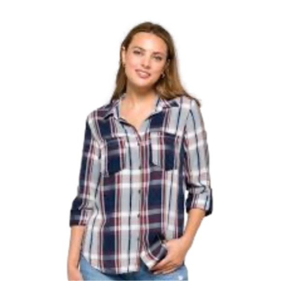 Kut from the Kloth Super Soft Plaid Button Down - Picture 2 of 5